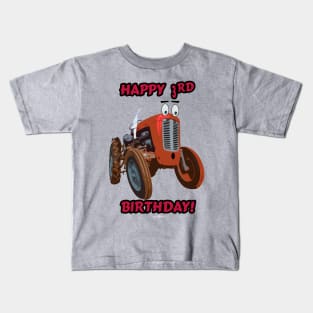 Happy 3rd Birthday tractor design Kids T-Shirt